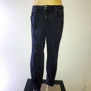 Lovesick 20 black distressed high rise skinny jean